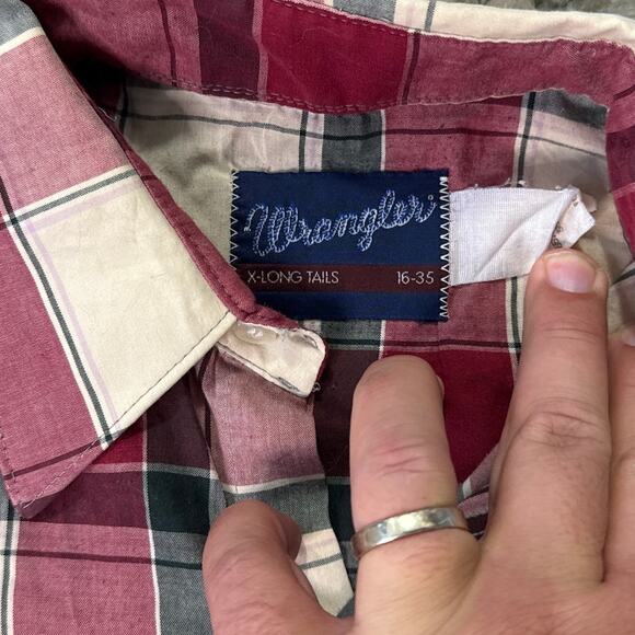 Vintage Wrangler Pearl Snap Shirt Mens Large *READ DESCRIPTION* - Picture 5 of 8